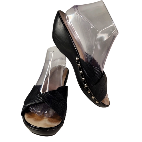 Cole Haan Leather Studded Clog Wedge Sandal - Picture 1 of 11